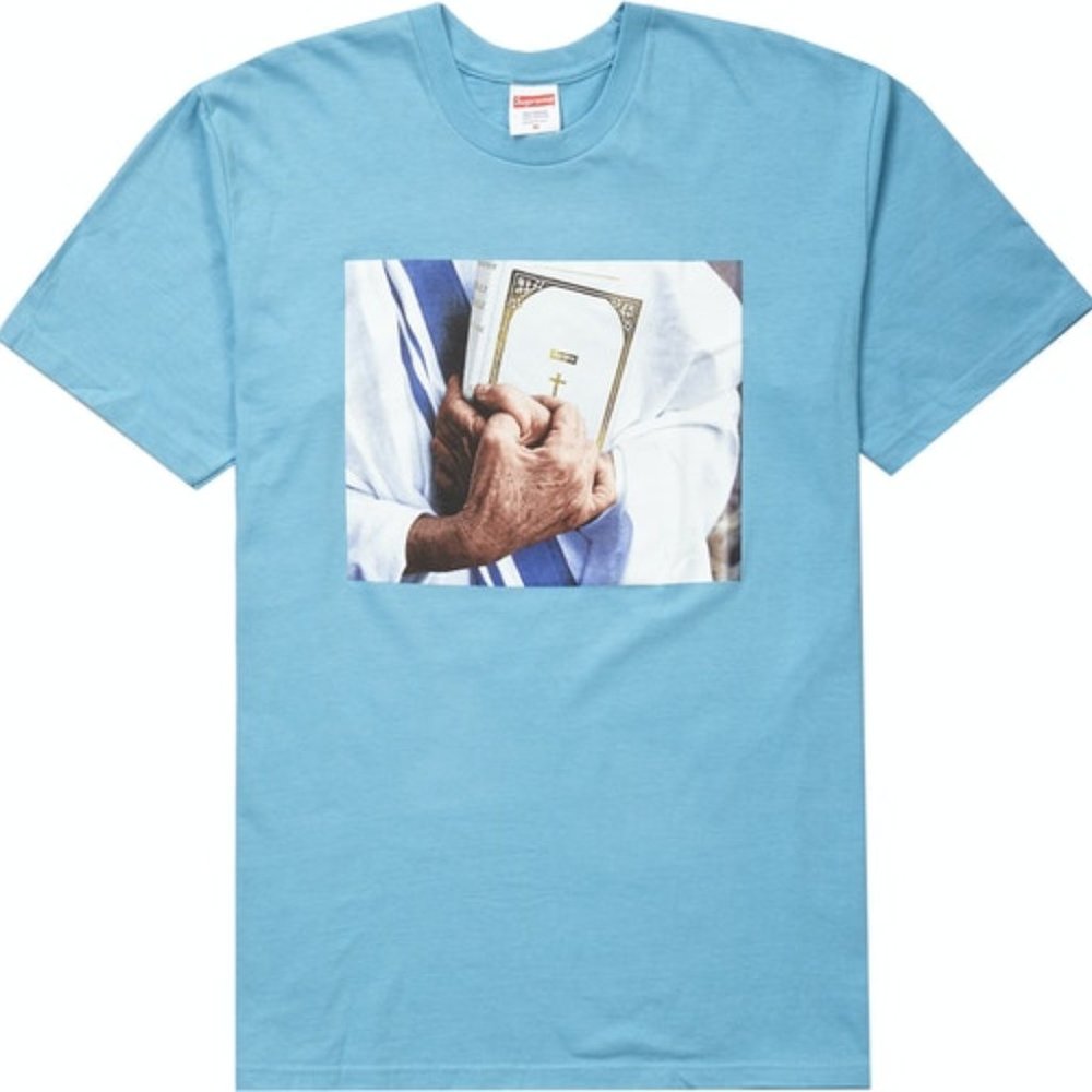 NWT Supreme Bible Tee - Light Slate - XL - FW19